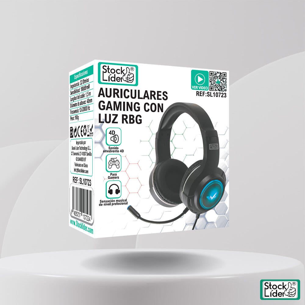 Auriculares gaming con luz RGB